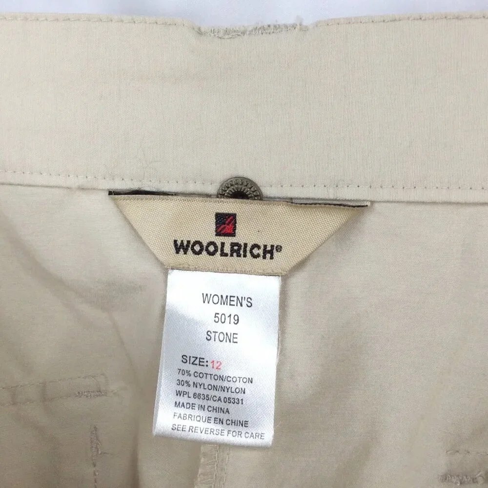 Woolrich Skirt Womens Size 12 Beige A-Line Lightweight Adjustable‎ Hem Outdoor